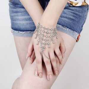 Metal Flower Ring Bracelet